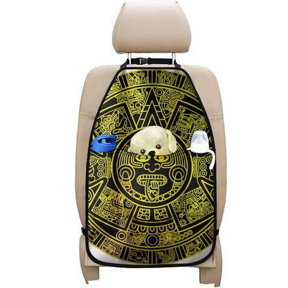 Black And Yellow Maya Calendar Print Car Seat Organizers