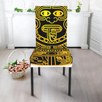 Black And Yellow Maya Calendar Print Dining Chair Slipcover