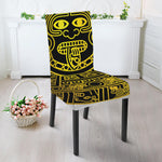 Black And Yellow Maya Calendar Print Dining Chair Slipcover