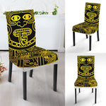 Black And Yellow Maya Calendar Print Dining Chair Slipcover
