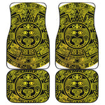 Black And Yellow Maya Calendar Print Front and Back Car Floor Mats