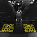 Black And Yellow Maya Calendar Print Front and Back Car Floor Mats