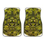 Black And Yellow Maya Calendar Print Front Car Floor Mats