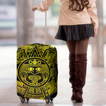 Black And Yellow Maya Calendar Print Luggage Cover