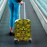 Black And Yellow Maya Calendar Print Luggage Cover