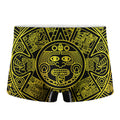 Black And Yellow Maya Calendar Print Men's Boxer Briefs