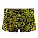 Black And Yellow Maya Calendar Print Men's Boxer Briefs