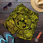Black And Yellow Maya Calendar Print Men's Shorts