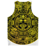 Black And Yellow Maya Calendar Print Men's Tank Top