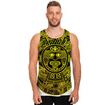 Black And Yellow Maya Calendar Print Men's Tank Top