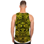 Black And Yellow Maya Calendar Print Men's Tank Top