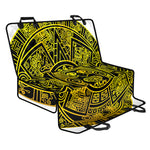 Black And Yellow Maya Calendar Print Pet Car Back Seat Cover