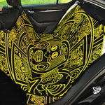 Black And Yellow Maya Calendar Print Pet Car Back Seat Cover