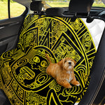 Black And Yellow Maya Calendar Print Pet Car Back Seat Cover