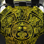 Black And Yellow Maya Calendar Print Pet Car Back Seat Cover