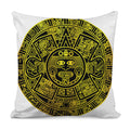 Black And Yellow Maya Calendar Print Pillow Cover
