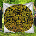 Black And Yellow Maya Calendar Print Quilt