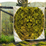 Black And Yellow Maya Calendar Print Quilt