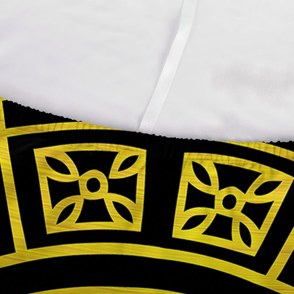 Black And Yellow Maya Calendar Print Sofa Cover