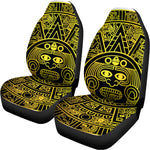 Black And Yellow Maya Calendar Print Universal Fit Car Seat Covers