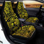 Black And Yellow Maya Calendar Print Universal Fit Car Seat Covers