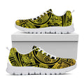 Black And Yellow Maya Calendar Print White Running Shoes
