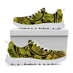 Black And Yellow Maya Calendar Print White Sneakers