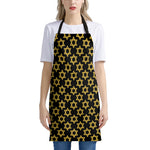 Black And Yellow Star of David Print Apron