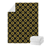 Black And Yellow Star of David Print Blanket
