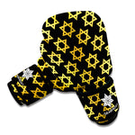 Black And Yellow Star of David Print Boxing Gloves