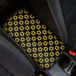 Black And Yellow Star of David Print Car Center Console Cover