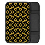 Black And Yellow Star of David Print Car Center Console Cover