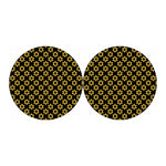 Black And Yellow Star of David Print Car Coasters