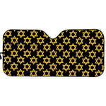 Black And Yellow Star of David Print Car Sun Shade