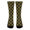 Black And Yellow Star of David Print Crew Socks