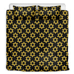Black And Yellow Star of David Print Duvet Cover Bedding Set