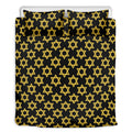 Black And Yellow Star of David Print Duvet Cover Bedding Set