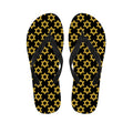 Black And Yellow Star of David Print Flip Flops