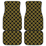 Black And Yellow Star of David Print Front and Back Car Floor Mats
