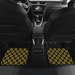 Black And Yellow Star of David Print Front and Back Car Floor Mats
