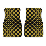 Black And Yellow Star of David Print Front Car Floor Mats