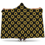 Black And Yellow Star of David Print Hooded Blanket