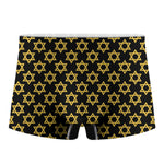 Black And Yellow Star of David Print Men's Boxer Briefs