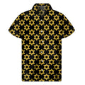 Black And Yellow Star of David Print Men's Short Sleeve Shirt