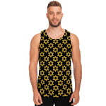 Black And Yellow Star of David Print Men's Tank Top