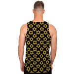 Black And Yellow Star of David Print Men's Tank Top