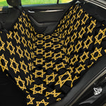 Black And Yellow Star of David Print Pet Car Back Seat Cover