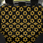 Black And Yellow Star of David Print Pet Car Back Seat Cover