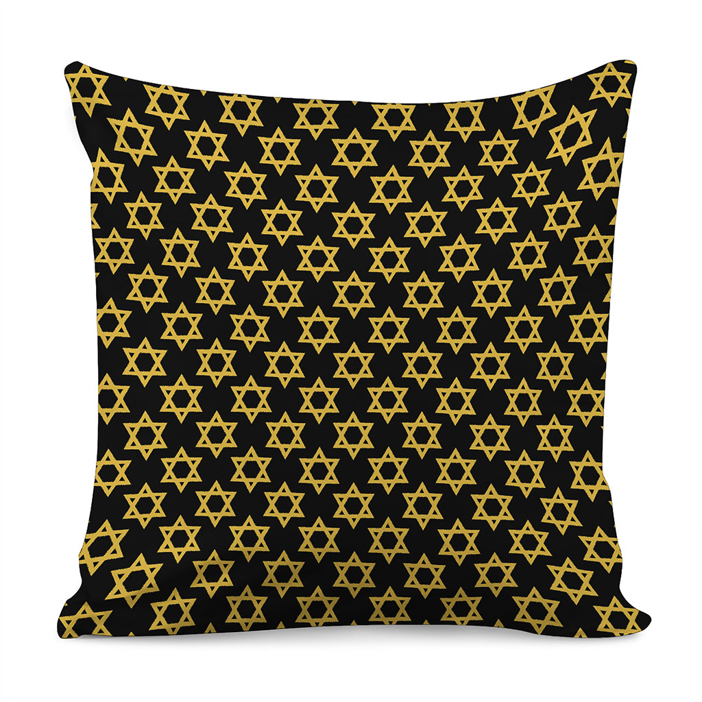 Black And Yellow Star of David Print Pillow Cover