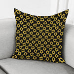 Black And Yellow Star of David Print Pillow Cover